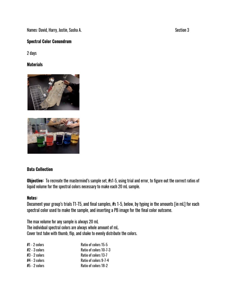 Color Mixing Experiment Guide | PDF | Yellow | Imaging