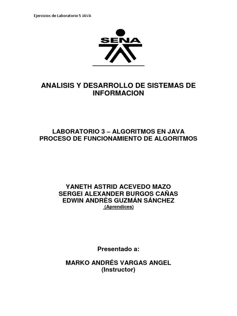 Laboratorio 3 Java Pdf