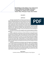 Pengaruh Pendidikan Pelatihan Dan Penyesuaian Penempatan Terhadap Kinerja Pada Dinas Pu PDF