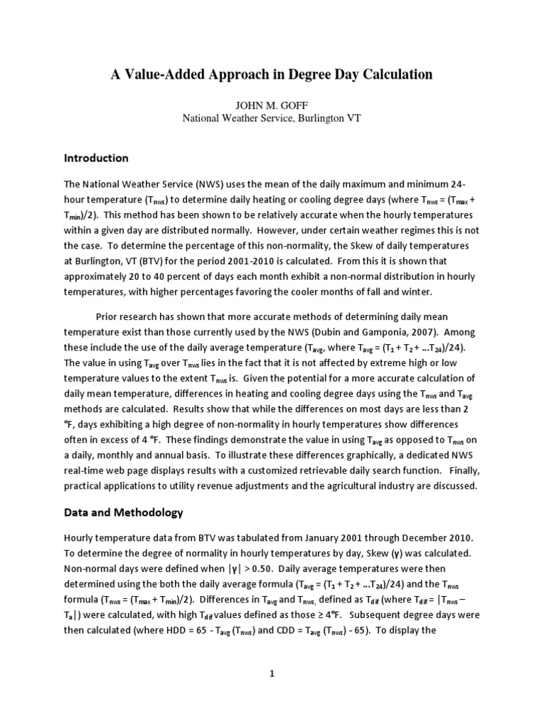 A Value-Added Approach in Degree Day Calculation PDF | PDF | National ...