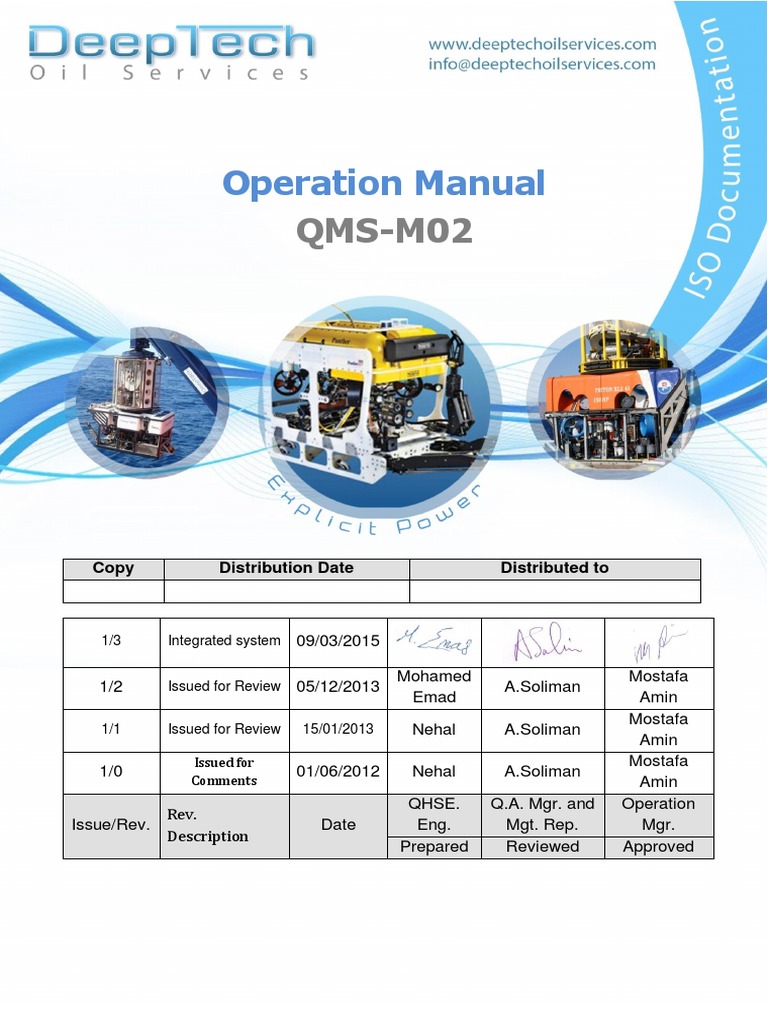QMS Operation Manual Overview | PDF | Safety