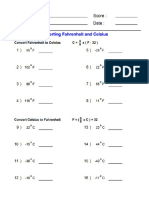 Converting Fahrenheit and Celsius