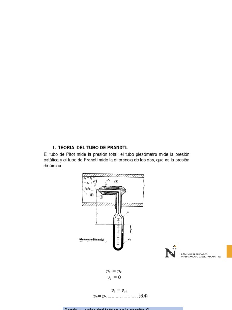 Tubo de Prandtl PDF Velocidad Mecánica