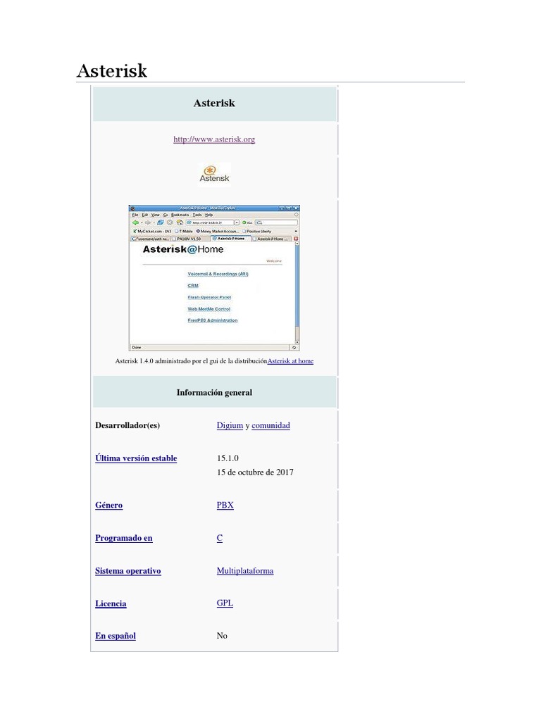 Asterisk | PDF | Software | Telefonía
