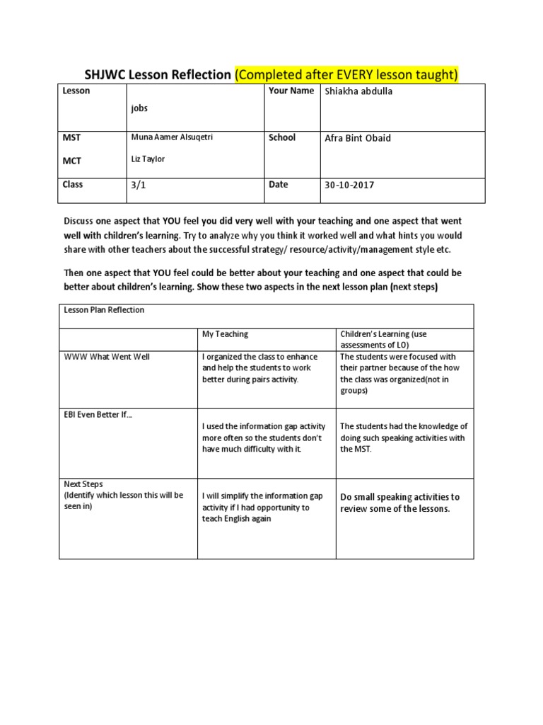 Reflection 4 | PDF | Career & Growth