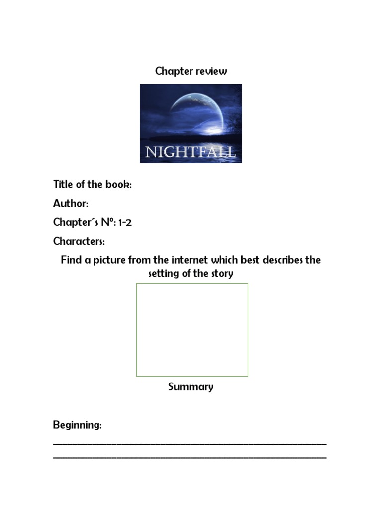 Chapter Review Template | PDF | Writing | Books