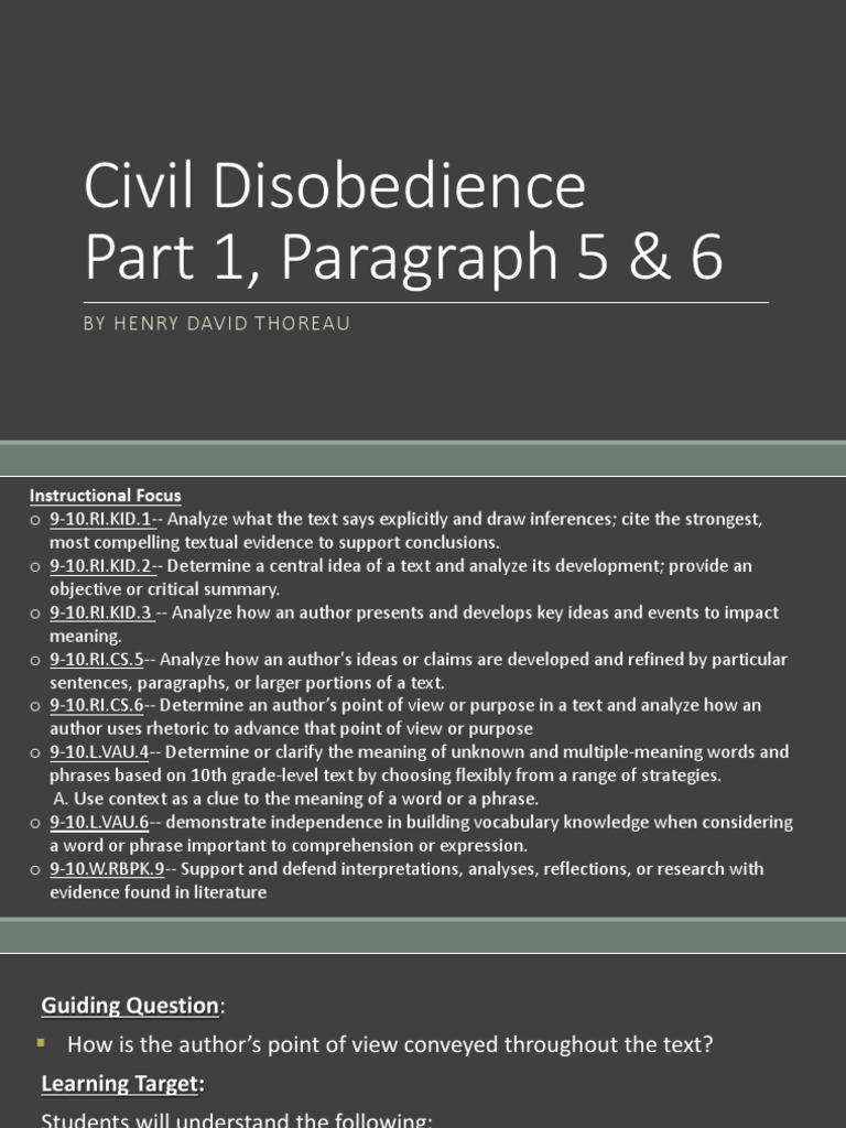 thesis statement example about civil disobedience