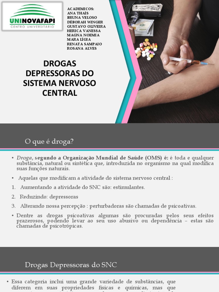 Drogas Depressoras Do Sistema Nervoso Central Drogas Opióide