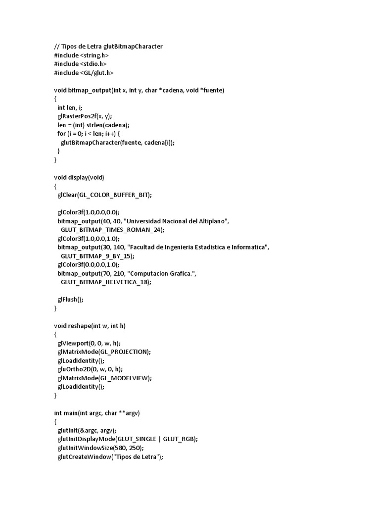 Tipos de Letra en OpenGL | PDF