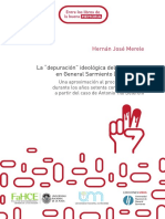 La Depuración Ideológica Del Peronismo en General Sarmiento (1973 - 1974) - Una Aproximación Al Proceso Represivo en Los Años Setenta Constitucionales A Partir Del Caso de Antonio Tito Deleroni.