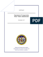 Department of Transportation Motor Vehicle Administration: Audit Report