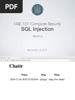 CSE 127: Computer Security: SQL Injection