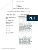 Small Batch White Dinner Rolls Recipe PDF