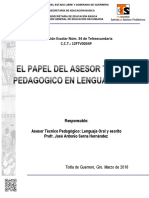 El Papel Del Asesor Tecnico Pedagogico en Lenguaje Oral y Escrito PDF