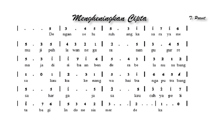 Not Angka Mengheningkan Cipta | PDF