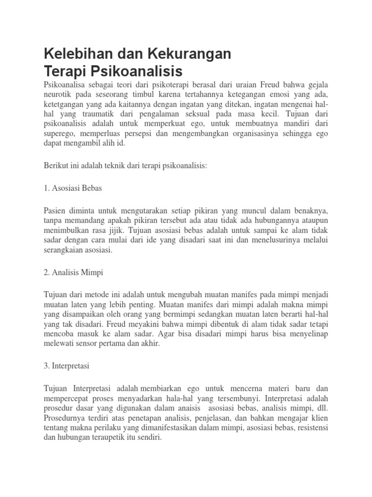 Kelebihan Dan Kekurangan Terapi Pdf