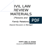 Civil Law Review Materials: (Persons and Family Relations)