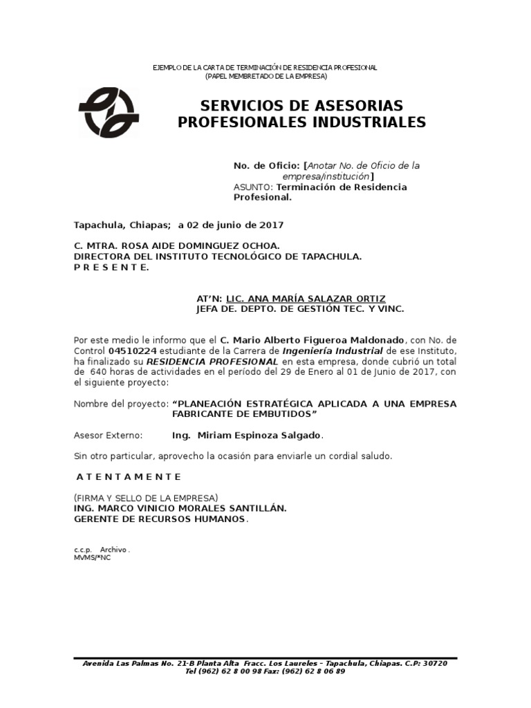 Carta de Terminacion