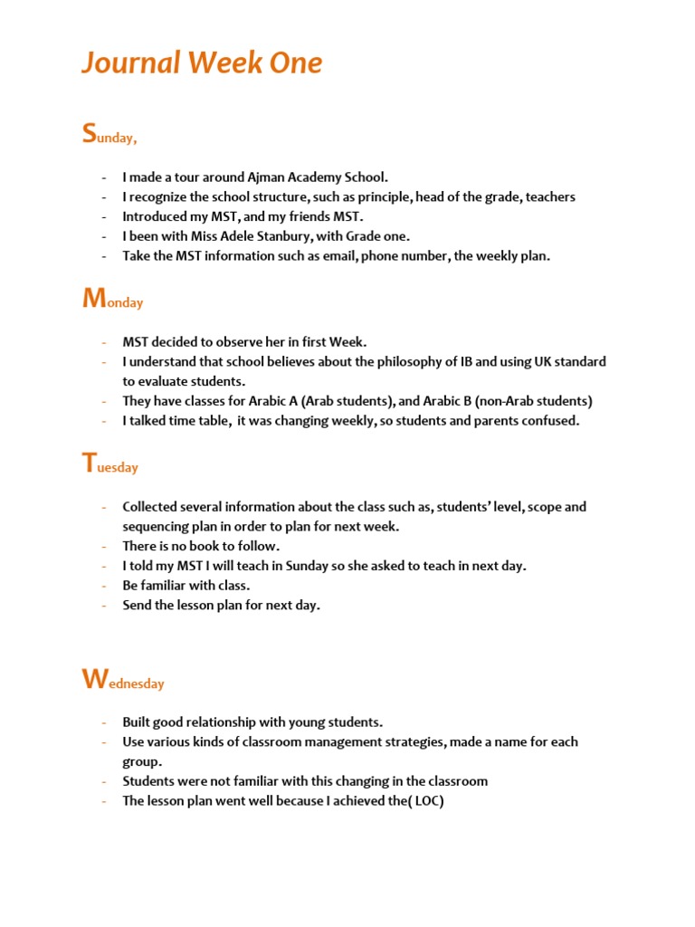 Week One | PDF | Wellness