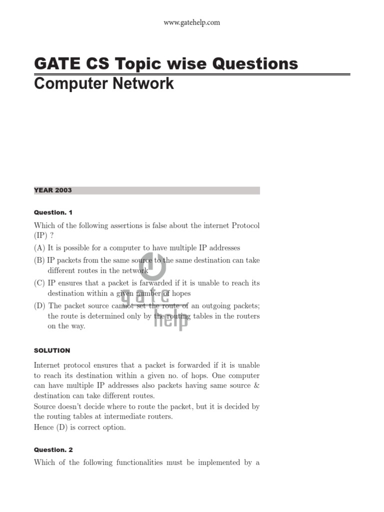 Computer Networks 1 PDF | PDF | Network Packet | Internet Protocols