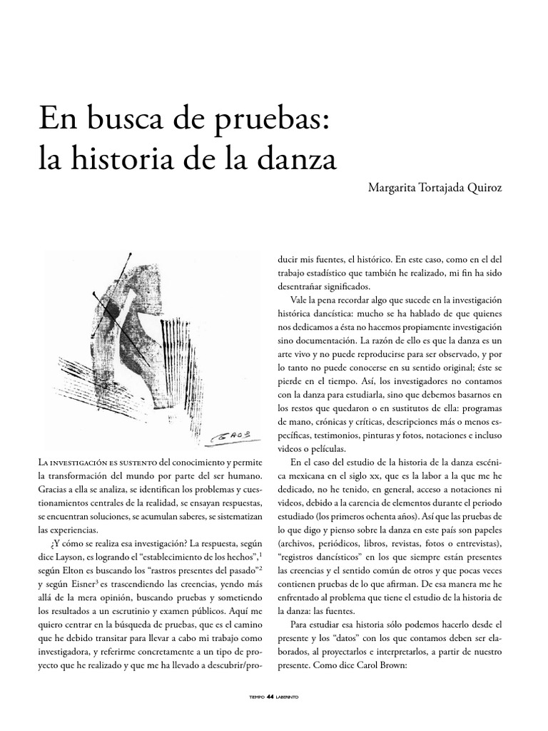 Margarita Tortajada Quiroz en Busca de Pruebas La Historia de La Danza