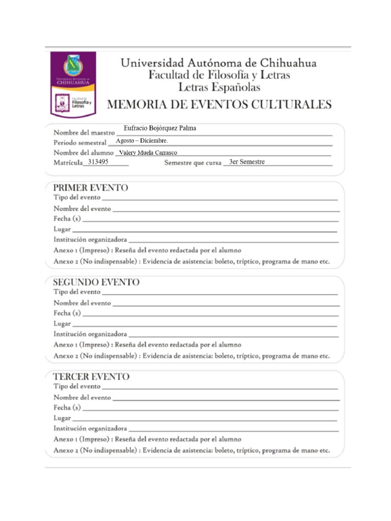 Memorias de Eventos Culturales, Valery Muela Carrasco PDF Science