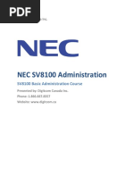 NEC SV8100 System Admin Guide