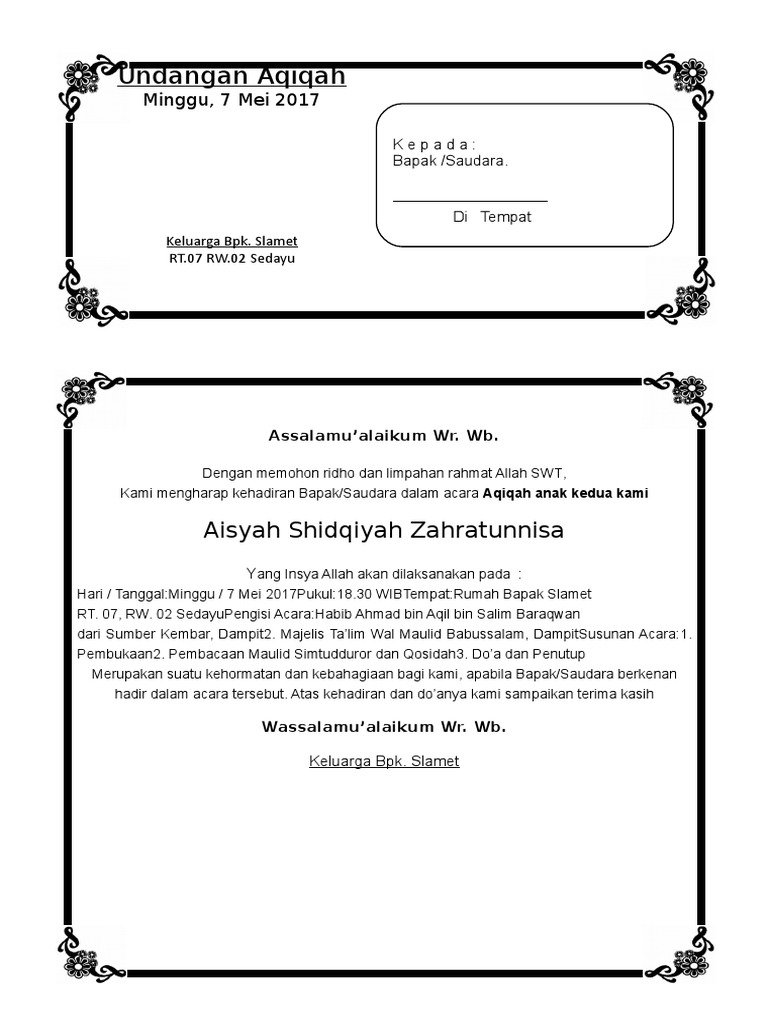 9900 Contoh Undangan Aqiqah Anak Kembar Gratis Terbaru