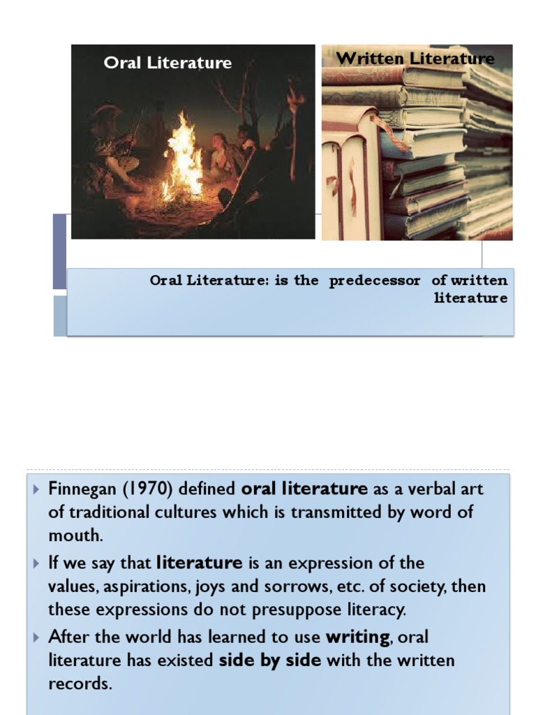 what are the forms of oral literature pdf