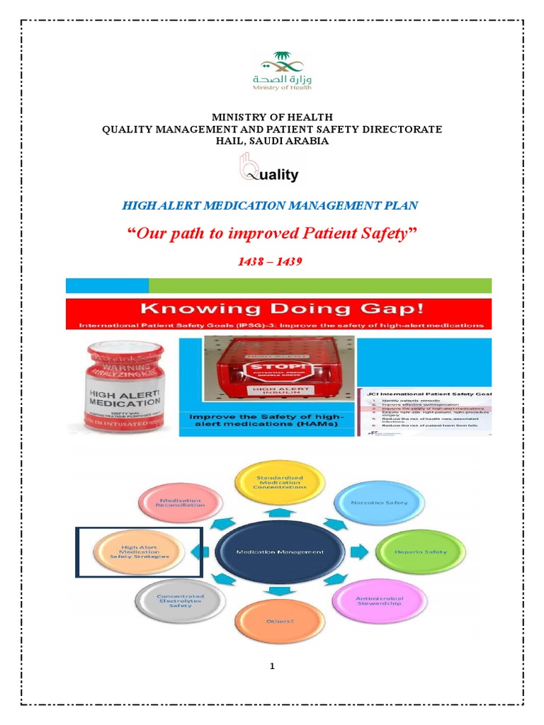 High Alert Medication Plan Pharmaceutical Drug Patient Safety