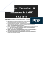 Program Eval and Assessment in Sahe Modified