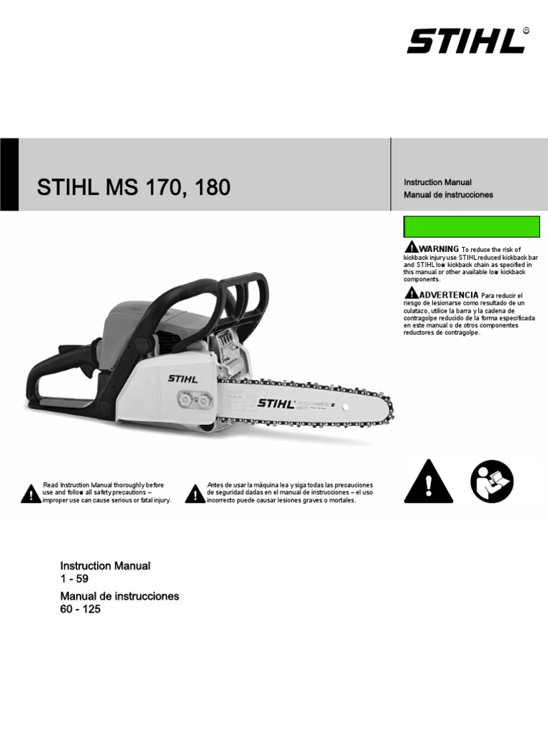 Stihl Ms 170 180 Owners Instruction Manual Energía y recursos