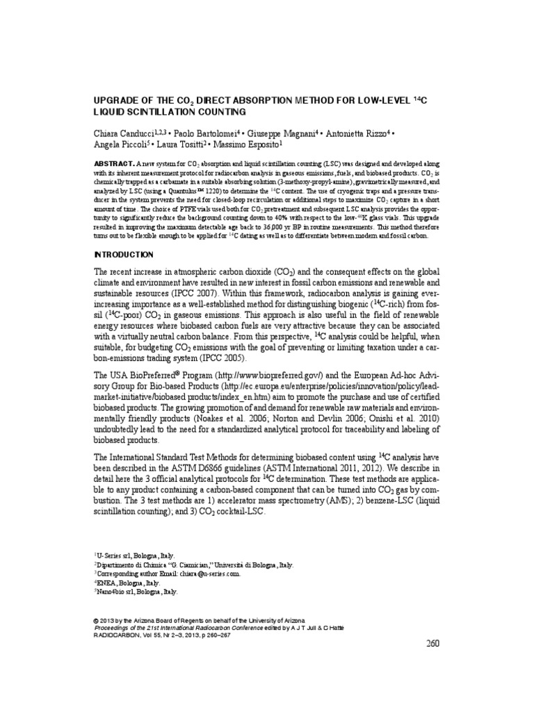Upgrade of The Co Direct Absorption Method For LowLevel C Liquid