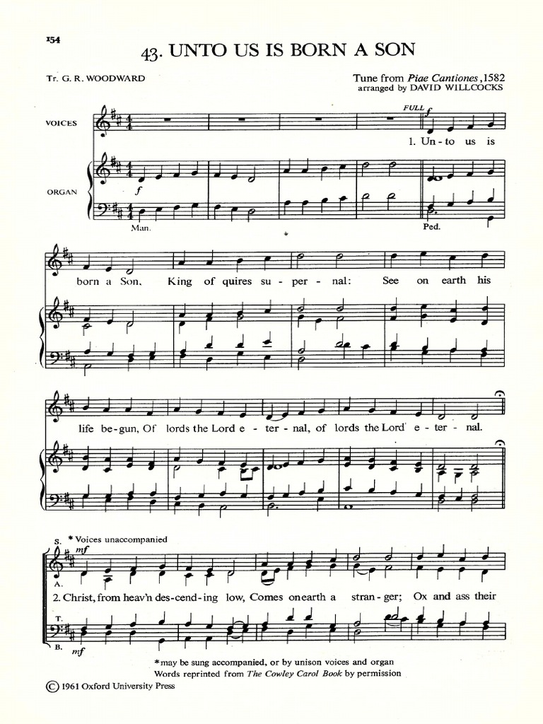Unto us is born a son pdf