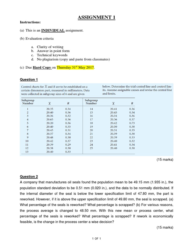Oil Seal Manufacturing Assignment Guide | PDF | Technology & Engineering