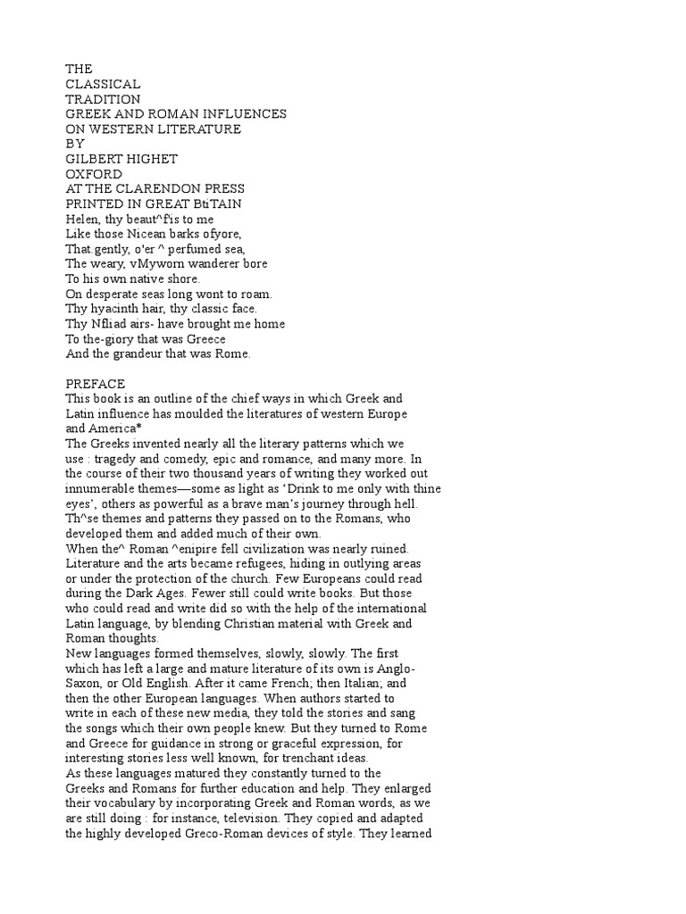 Highet Classical Tradition Lyric Poetry Satire