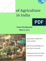 State of Agriculture in India