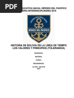 Historia de Bolivia en La Línea de Tiempo Rescatando Los Valores y Principios