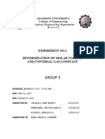 Determination of Molar Volume and Universal Gas Constant