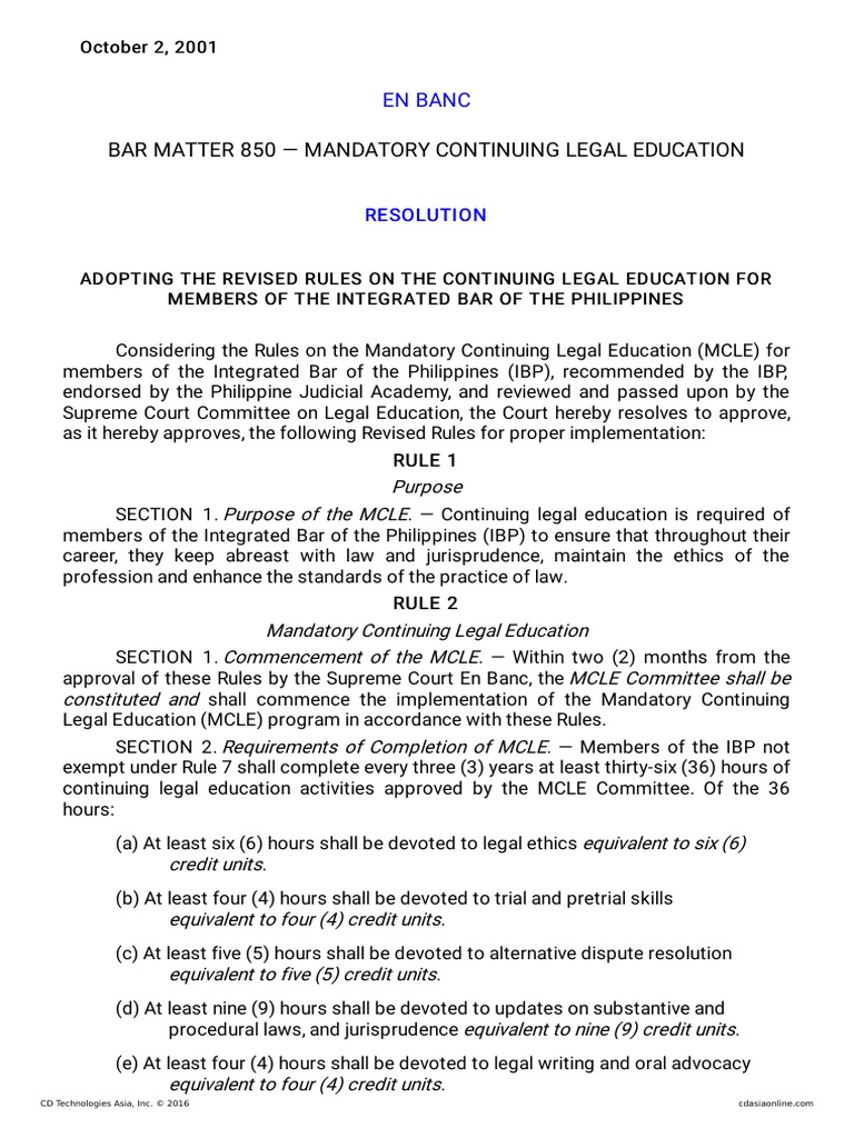 MCLE, Bar Matter 850 PDF Justice Crime & Violence