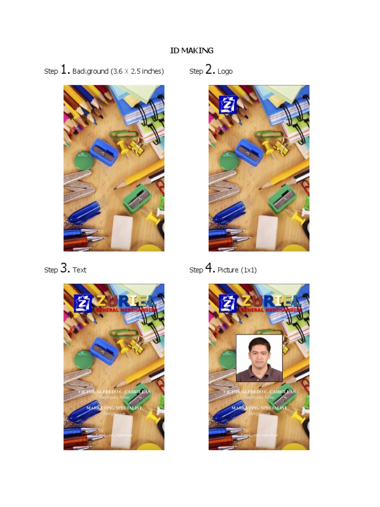 ID Card Design Steps Guide | PDF