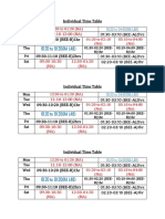 10:20 To 01:20 (NA LAB) : Individual Time Table