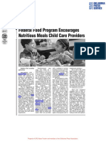 Federal Food Program Encourages Nutritious Meals Child Care Providers