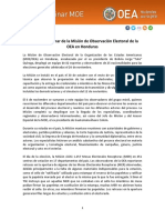 Informe Preliminar de La MOE-OEA Sobre Elecciones en Honduras 2017