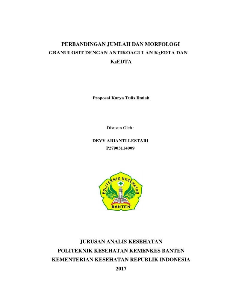 Proposal Karya Tulis Ilmiah Hematology Devy Arianti Lestari 2 1 1