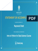 Statement of Accomplishment - Intro to Python for Data Science