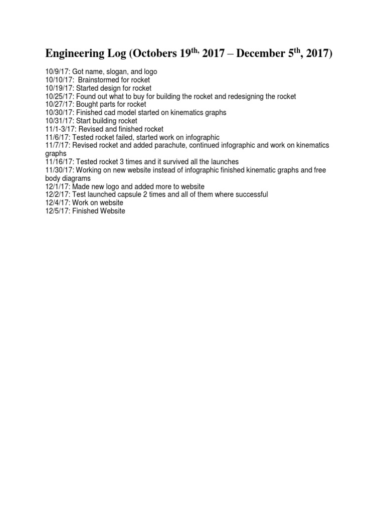 Engineering Log | PDF