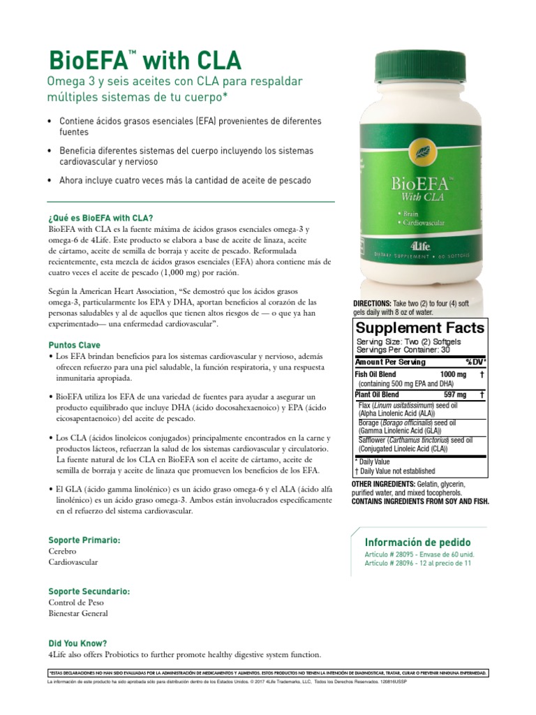 Bioefa With Cla | Descargar gratis PDF | Ácido Graso Omega 3 ...