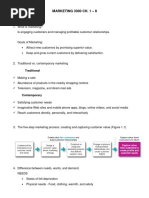 Study Guide. Marketing 3300 Ch. 1: Contemporary