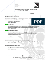 Programa Del Encuentro Internacional de Escritores José Revueltas